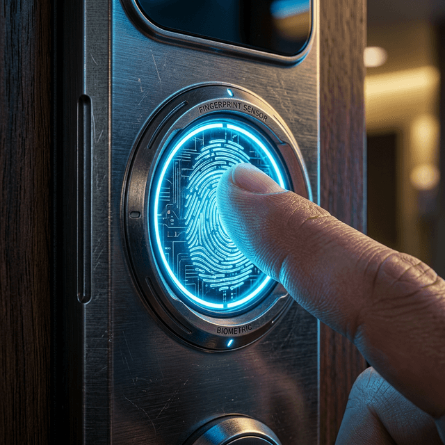 Fingerprint Scanner Hyperrealistic Close-up